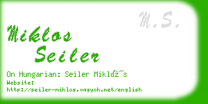 miklos seiler business card